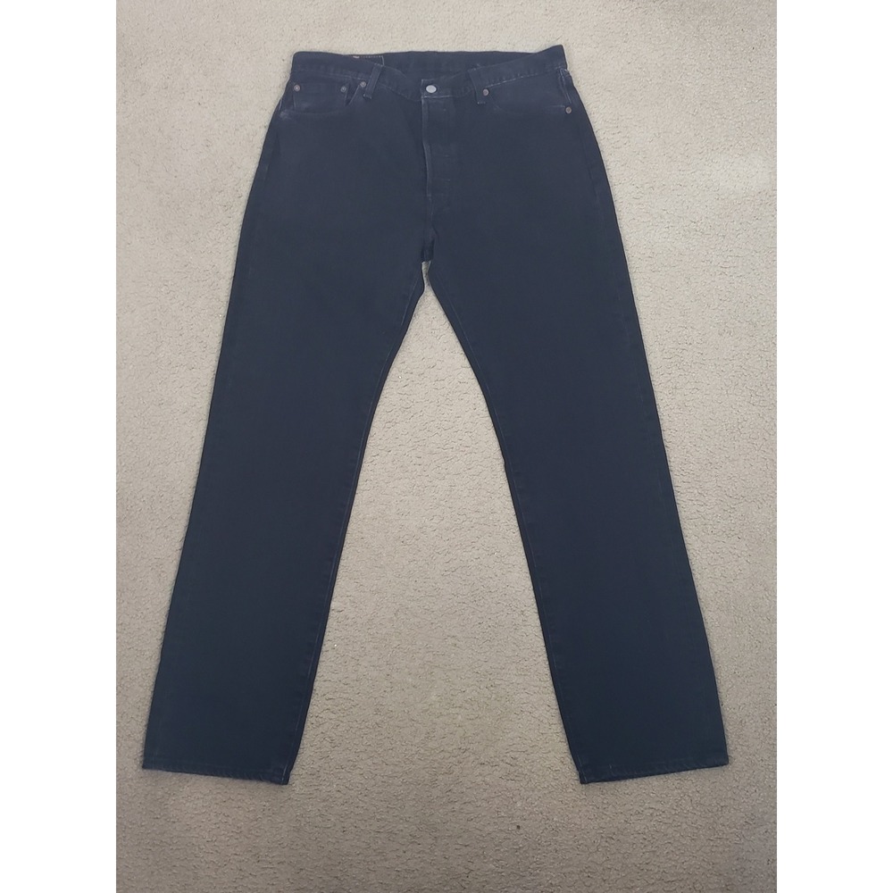 Levis Denim Tears 501 DT Mens Black Straight Leg Jeans W36‎ L34 Button Fly